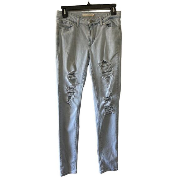 Levi’s 711 Skinny Light Wash Jeans, Size 26 - Picture 2 of 12